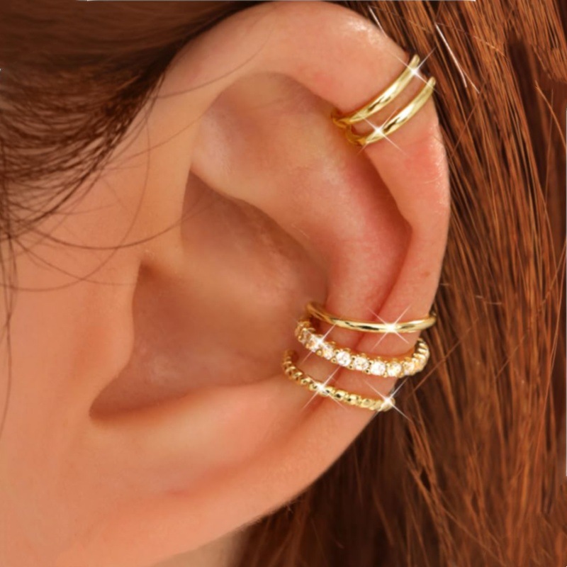 Amazon Cross-Border New Simple Ear Clip-On Cartilage Earrings Adjustable Brass Minimalist Cold Style Earrings