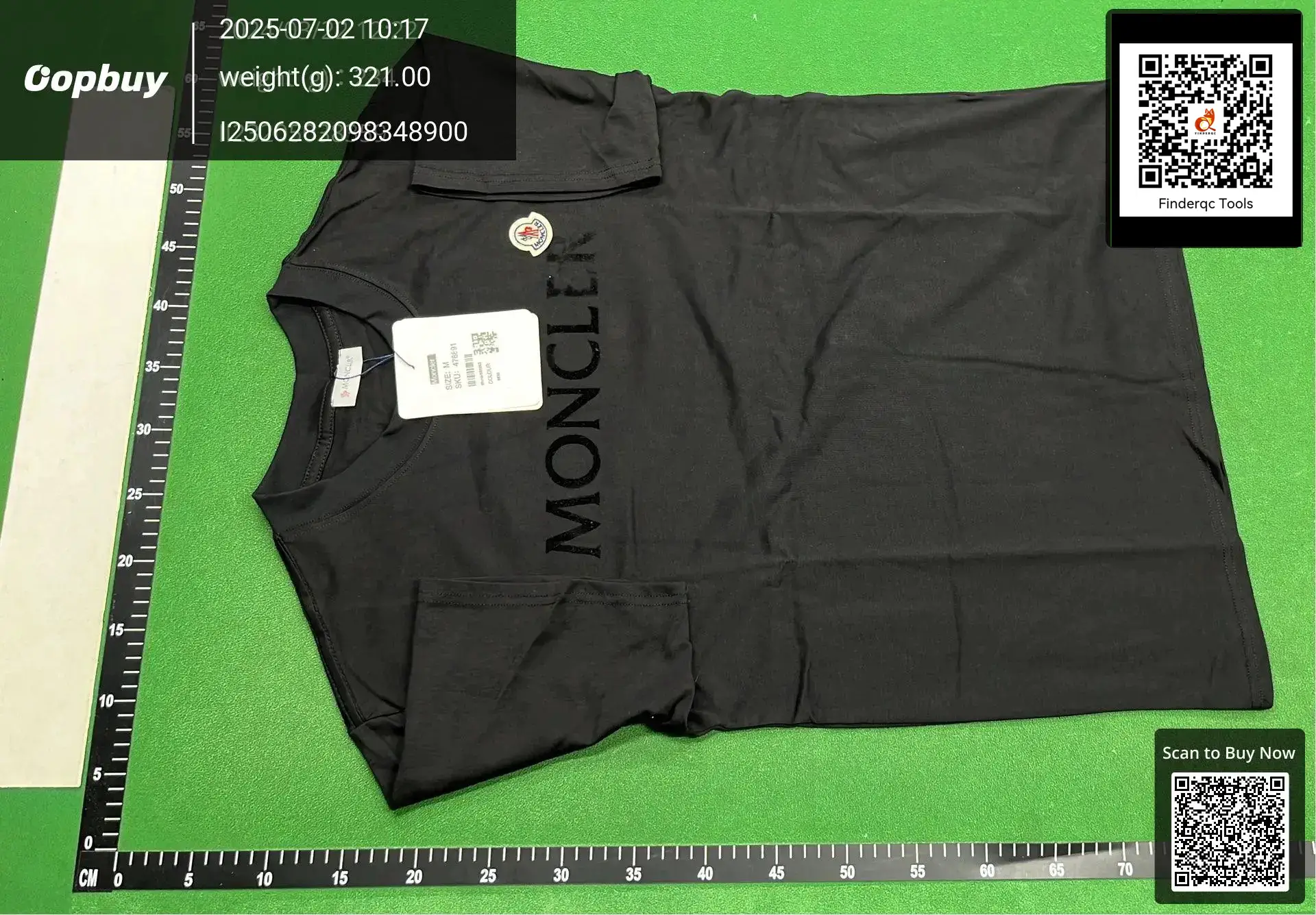 Moncler Black Logo Print Short-Sleeved T-Shirt
