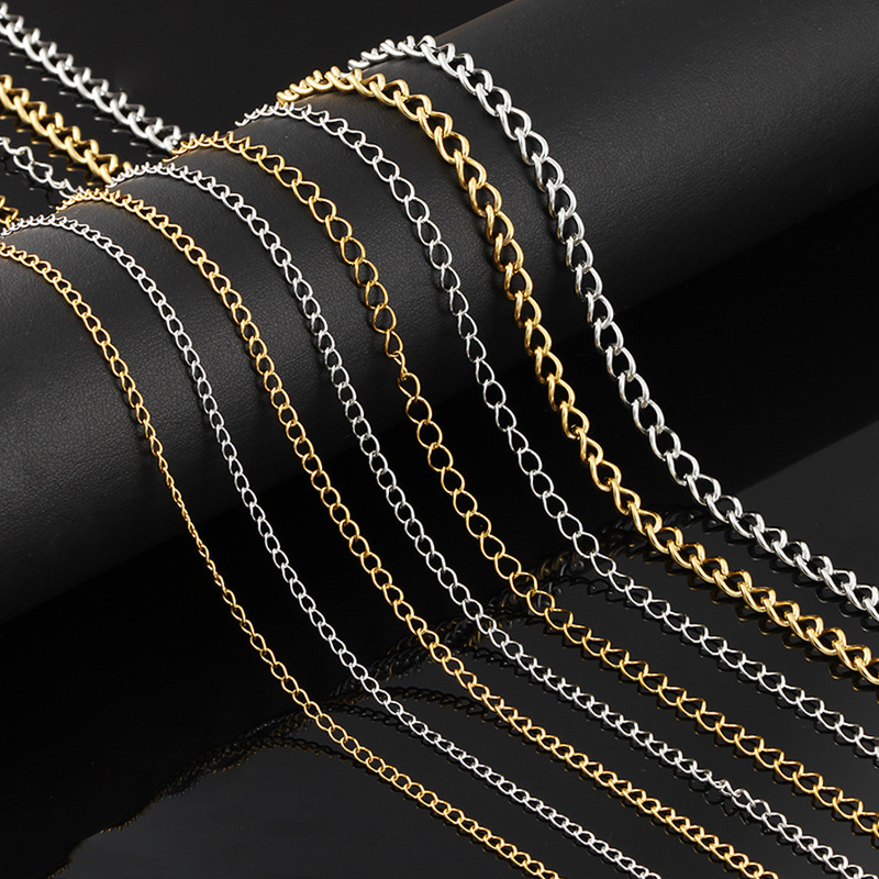 Stainless Steel Tail Chain Jewelry Golden Chain Vacuum Furnace Electroplated DIY Necklace Bracelet Plus Long Chain Extension Accessories