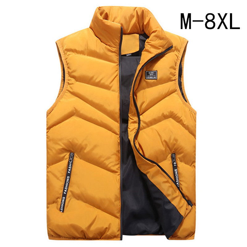 AliExpress Amazon Autumn and Winter New Men's Vertical Collar Thickened Down Cotton-padded Jacket Vest plus size Casual Vest for Men