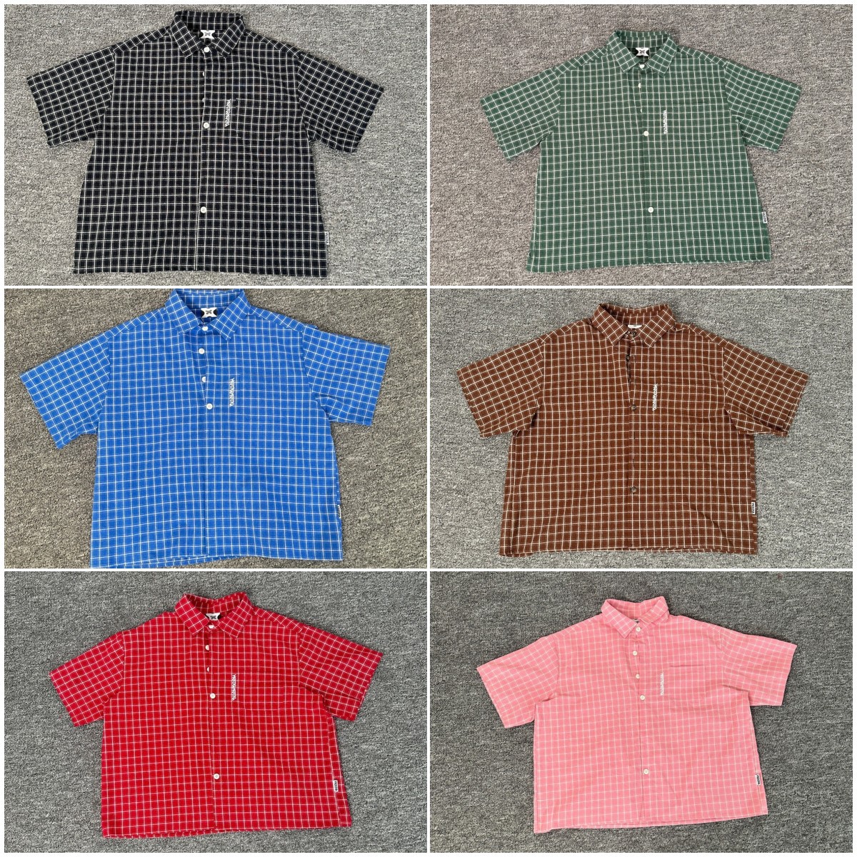 Mertra Classic Letter Print Trendy High Street Fashion Casual Loose Unisex Fashion Plaid Short-Sleeve Shirt