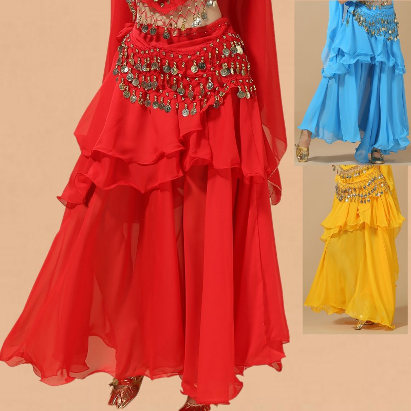 Indian Dance Performance Clothing Ethnic Style Xinjiang Dance Sports Fitness Dance Skirt Belly Dance Big Swing Skirt Cake Skirt