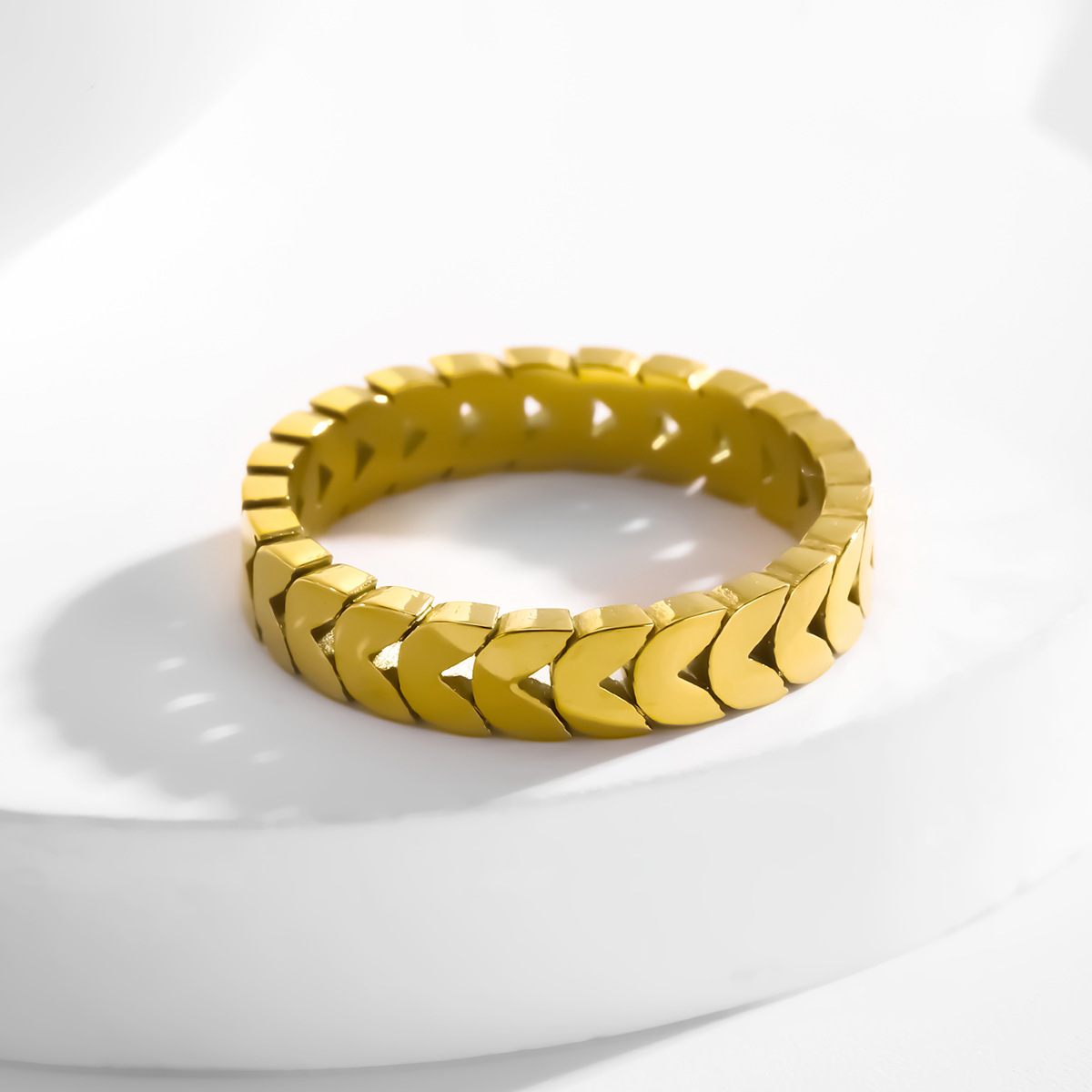 All-Body Titanium Steel Ring Women's Fashionable Simple Instagram Style 18K Gold Index Finger Ring All-Match Elegant Exquisite Ring