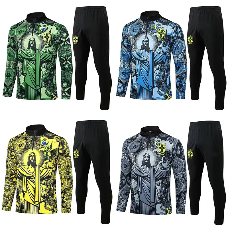 Brazil Special Long Sleeve Training Clothes Children's Adult Jersey Brazil Long Sleeve tracksuit