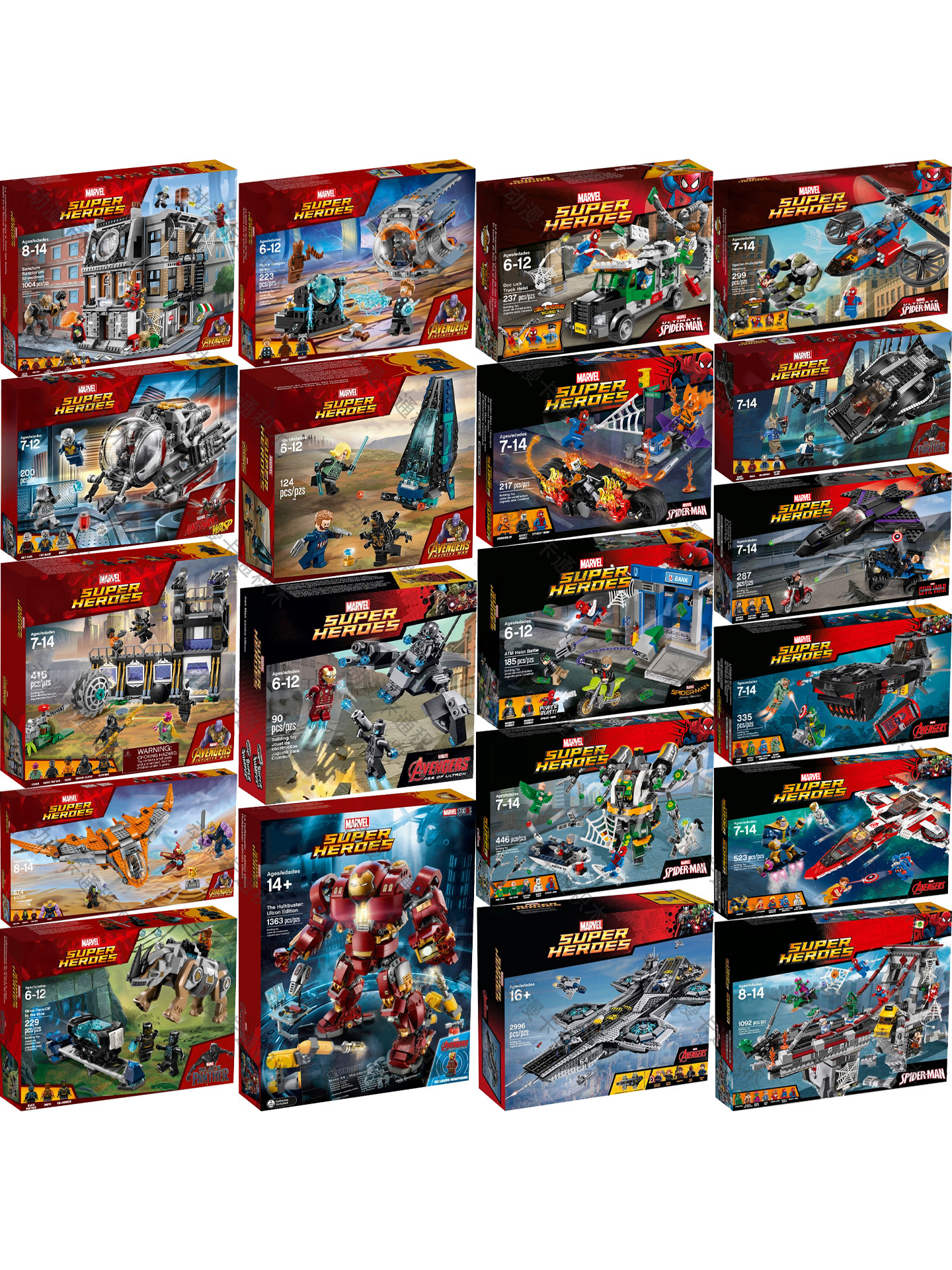 Marvel Avengers: Shield Aircraft Carrier, Doctor Strange Vs. Sanctum Sanctorum, Battle at Spider-Man Bridge QC-foto från TAOBAO på Qualit.ly