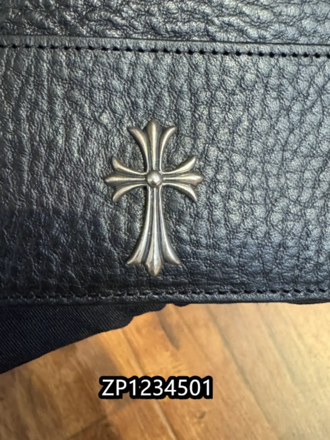 Oiran Silver925 Sterling Silver Distressed Cross Genuine Leather Card Holder Selected First Layer Cowhide Men's and Women's Ins Card Holder