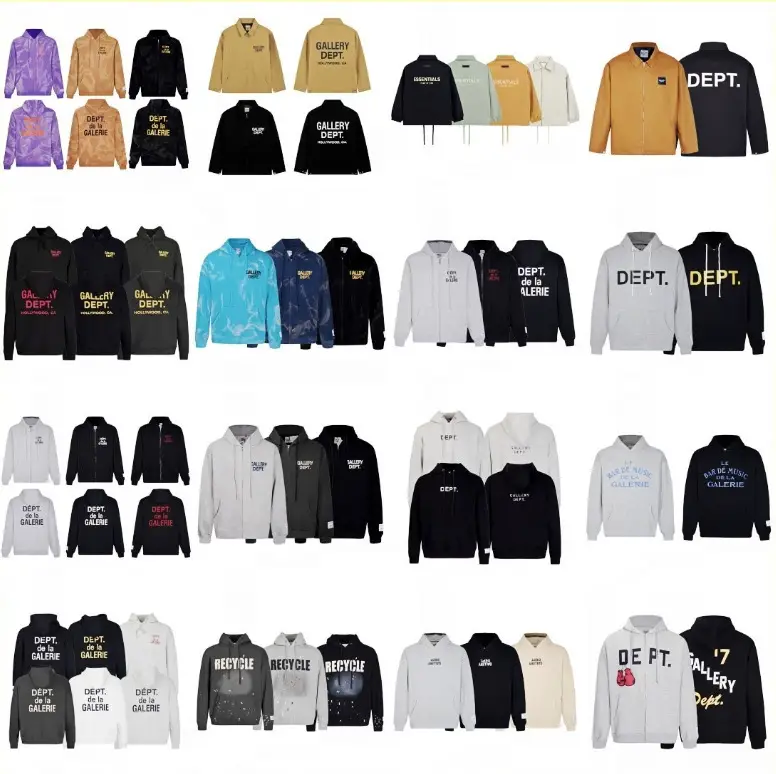 Cross-Border Wholesale Gall D Graffiti Letter High Street Hoodie Jacket Couple Sweatshirt Jacket Long Pants
