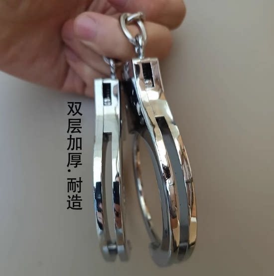Authentic Old-Style Thickened Handcuffs for Prisoners, Anti-Breakaway Handcuffs, Security Cuffs, Stage Play Props, Genuine Handcuffs