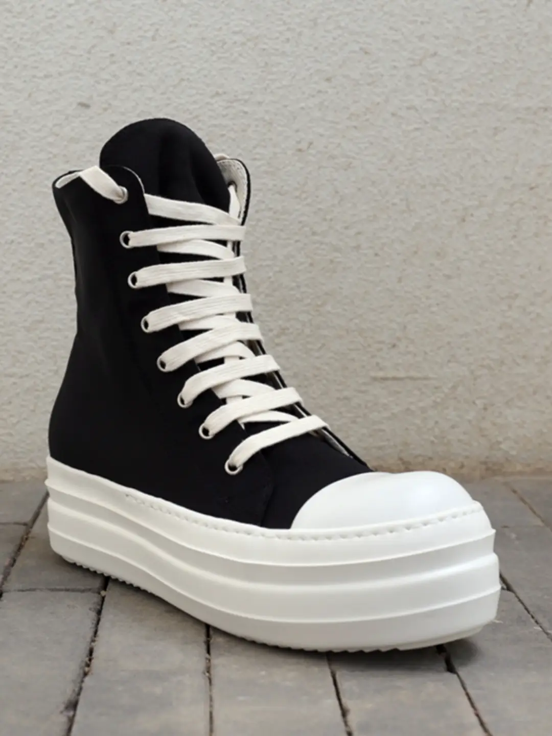 20SS muffin high-top lace-up short boots heightening shoes R wind O men and women in the fashion Korean satin couple tide shoes