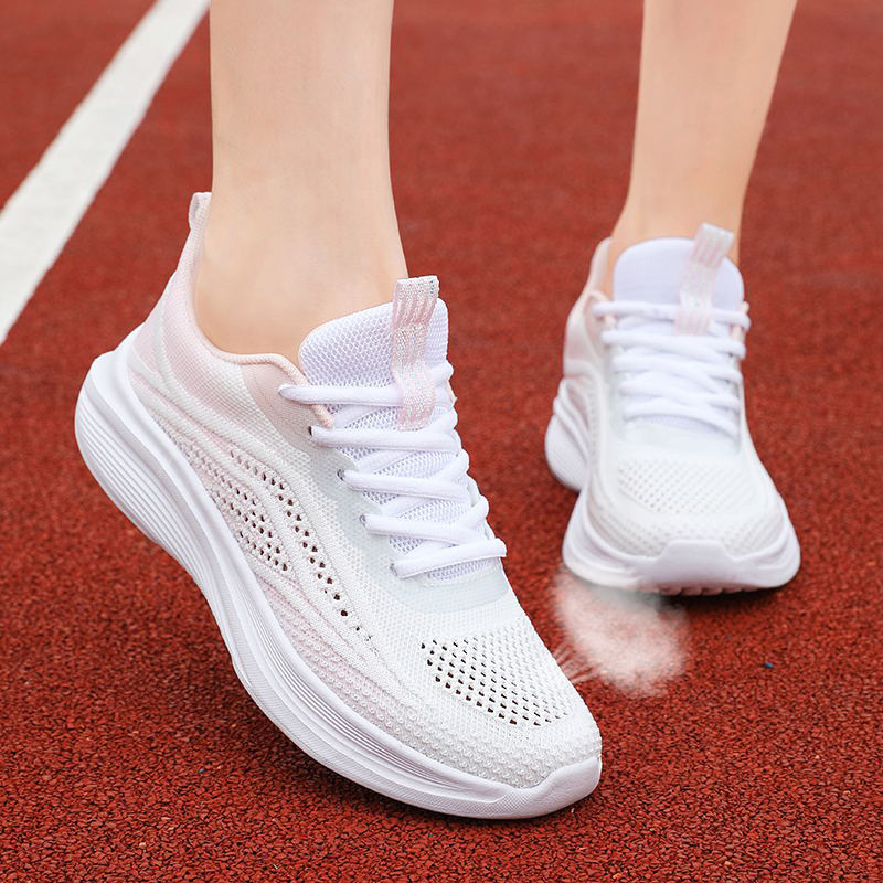 Cross-Border Women's Shoes, Spring and Autumn Mesh Breathable Sports Shoes, Casual Shoes, Lightweight Student Running Shoes, Soft-Soled Travel Shoes