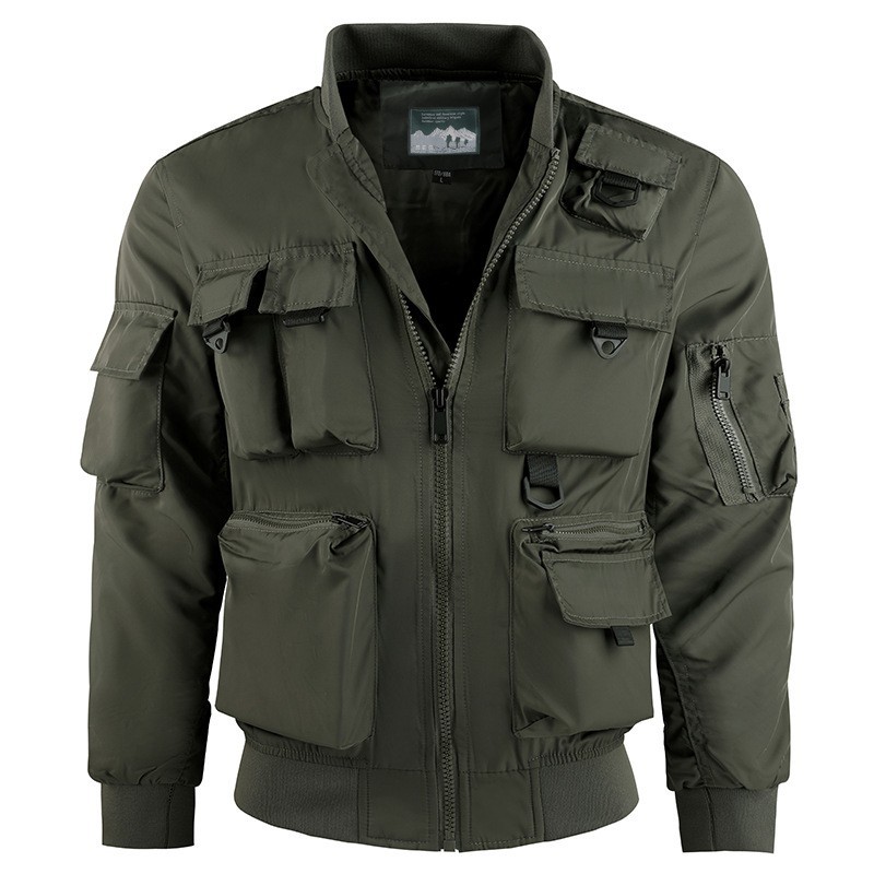 Cross-border New Aviator Jacket Men's Baseball Suit Functional Multi-pocket Jacket European and American Rush Clothes Workwear Top