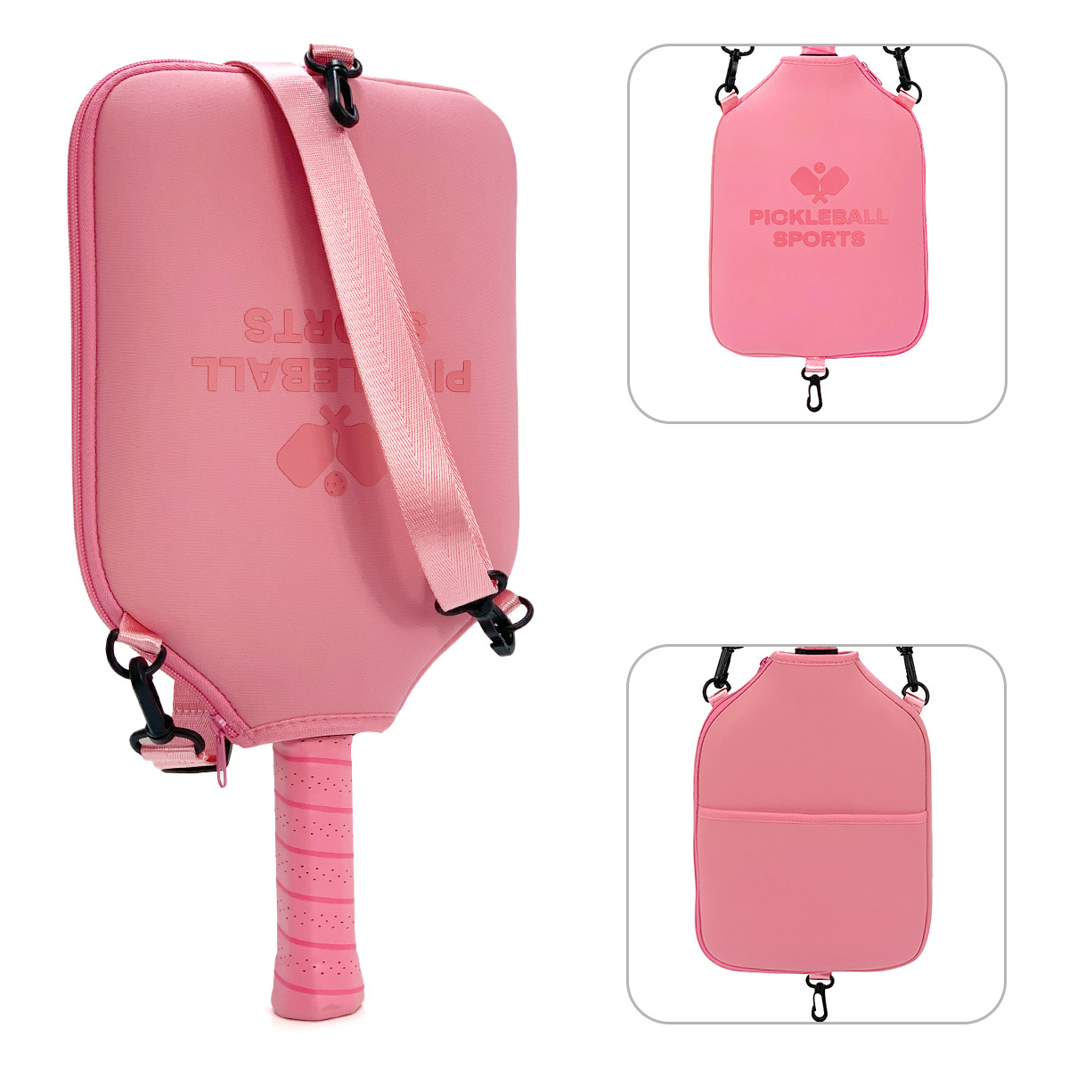 In stock diving fabric waterproof pick racket bag drop-resistant zipper racket cover 2 pack table tennis racket protective cover