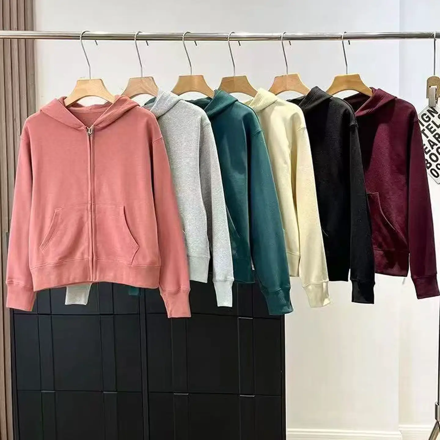New women's casual jacket, sports zipper hooded cardigan, long sleeved sweatshirt 456041/459787/445543