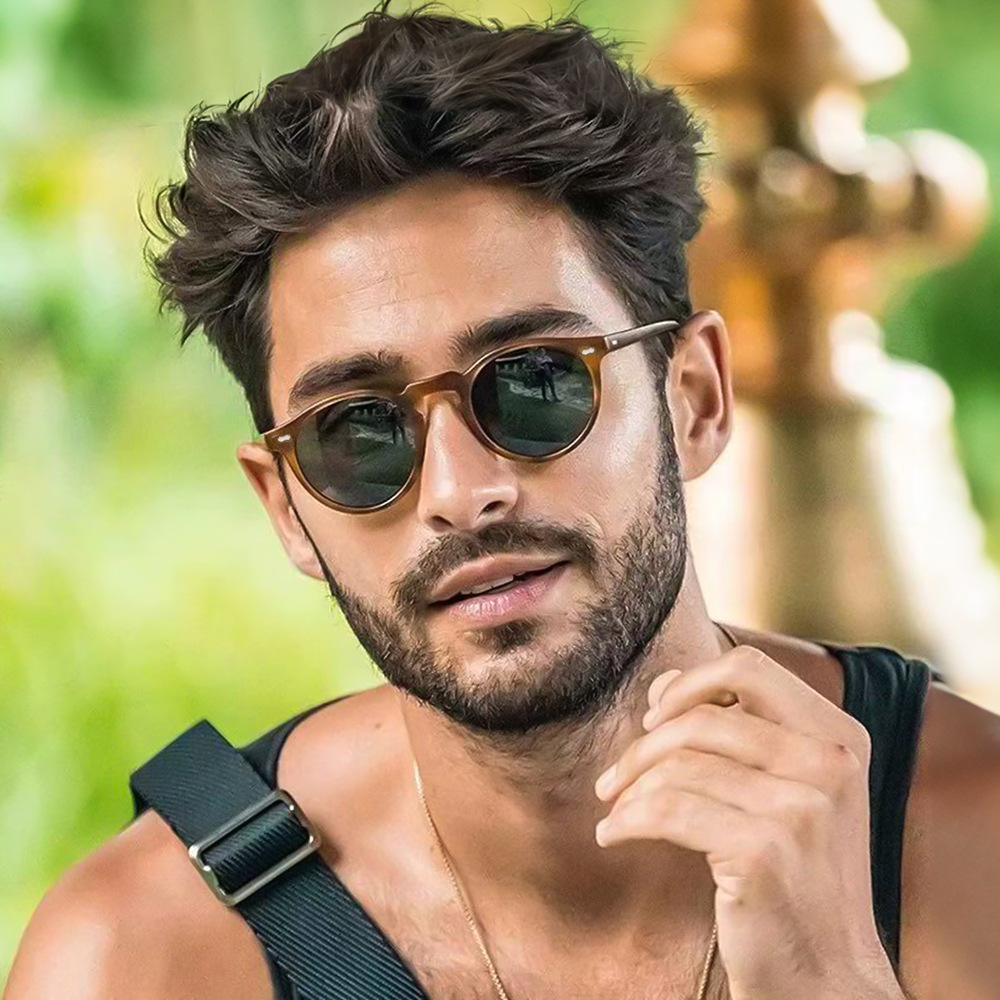 European and American classic retro small round sunglasses fashion rice nail small frame sunglasses men's and women's fashion all-match sunglasses