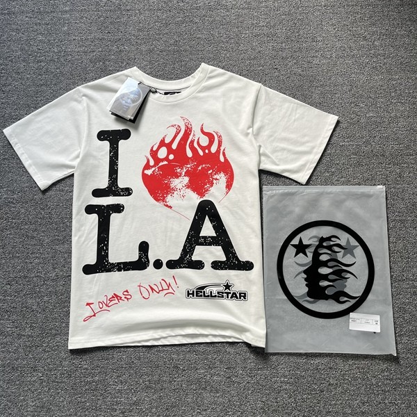 Correct Version Hel Hell Star Love Side-Profile Goddess American High Street Loose-Fitting Unisex Short-Sleeve T-Shirt for Summer Foto QC de TAOBAO na Qualit.ly
