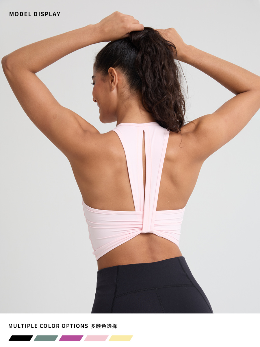 Cross-Border 2026 Spring/Summer Professional High-End Fashion Integrated Chest Pad Beauty Back Yoga Bra Running Training Fitness Vest