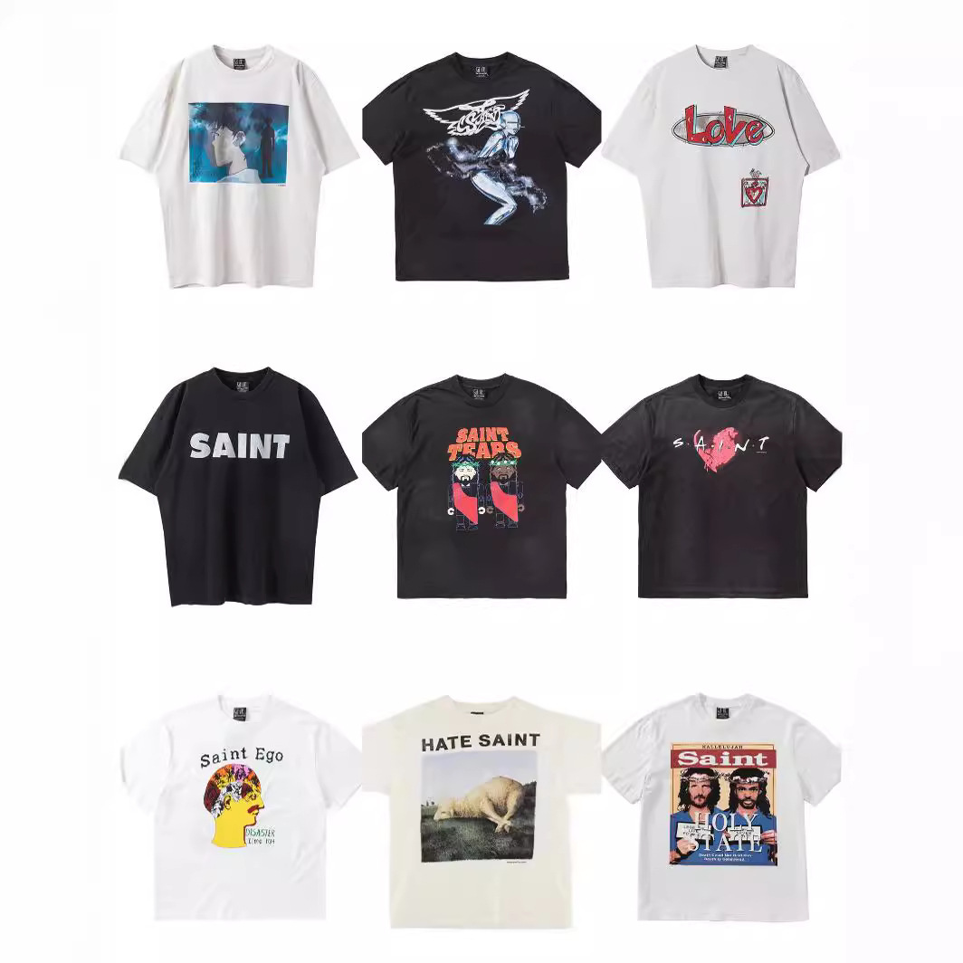 Saint Michael Vintage American VTG distressed antique FOG short-sleeved men's and women's T-shirt fashion brand