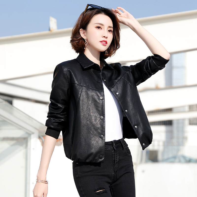 Brand High-end Genuine Leather Women's 2024 Spring and Autumn New Haining Sheepskin Short Fashion Leather Jacket Coat