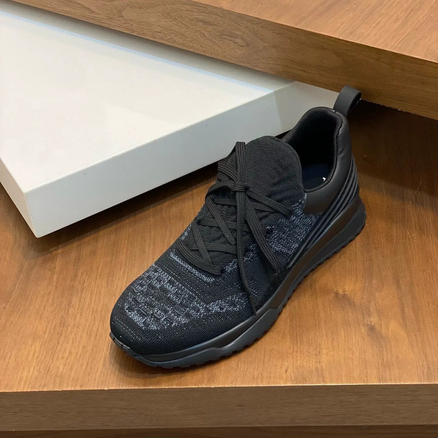 Spring and Autumn New Knitted Surface Breathable Socks Shoes Thick Bottom Round Head Lace-up Casual Shoes Fashionable Comfortable All-match Men's Shoes