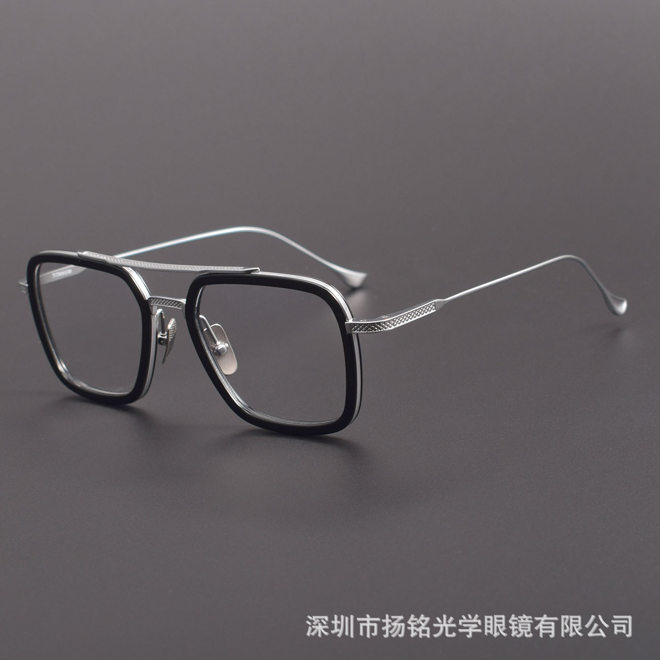 Iron Man Downey Style Glasses Spider-Man Double-Bridge Sunglasses for Men with Large Frames, Can Be Customized with Photochromic Prescription Lenses