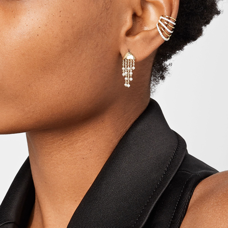 Christmas Ear Clip Mosquito Incense Plate Earrings Women's Painless Spiral Zircon Earbone Clip Simple U-shaped Earrings