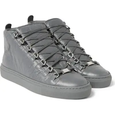 In-Stock 2025 New European Fashion Trendy Shoes for Students, Paris Retro Business Genuine Leather High-Top Casual Men's Shoes