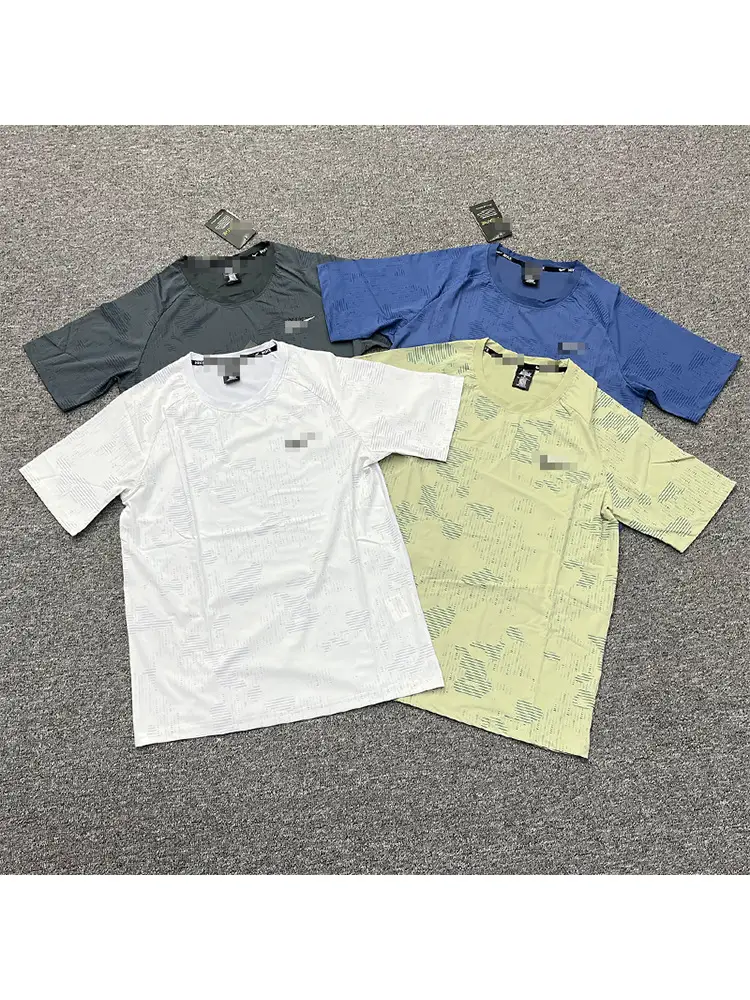 Summer Ice Silk T-shirt Couples Same Breathable Camouflage plus size Loose Elastic Sports Casual Quick-drying Thin Short-sleeved T-shirt