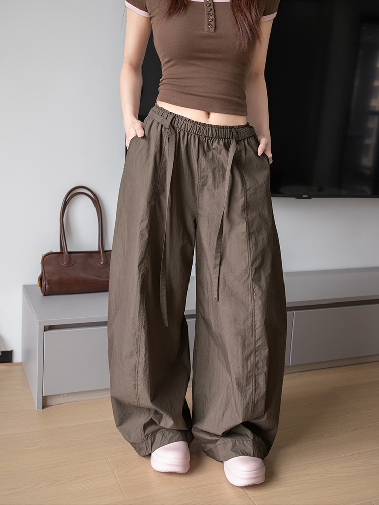 Airy Wide-Leg Pants for Women, Spring/Summer 2026 New High-Waisted Loose Straight Casual Cargo Pants