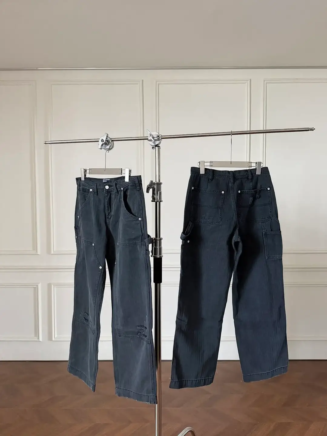 Erd Melancholic Rich Second Generation 25Ss Double Knee Patterned Rivet Lumberjack Work Pants Street Style