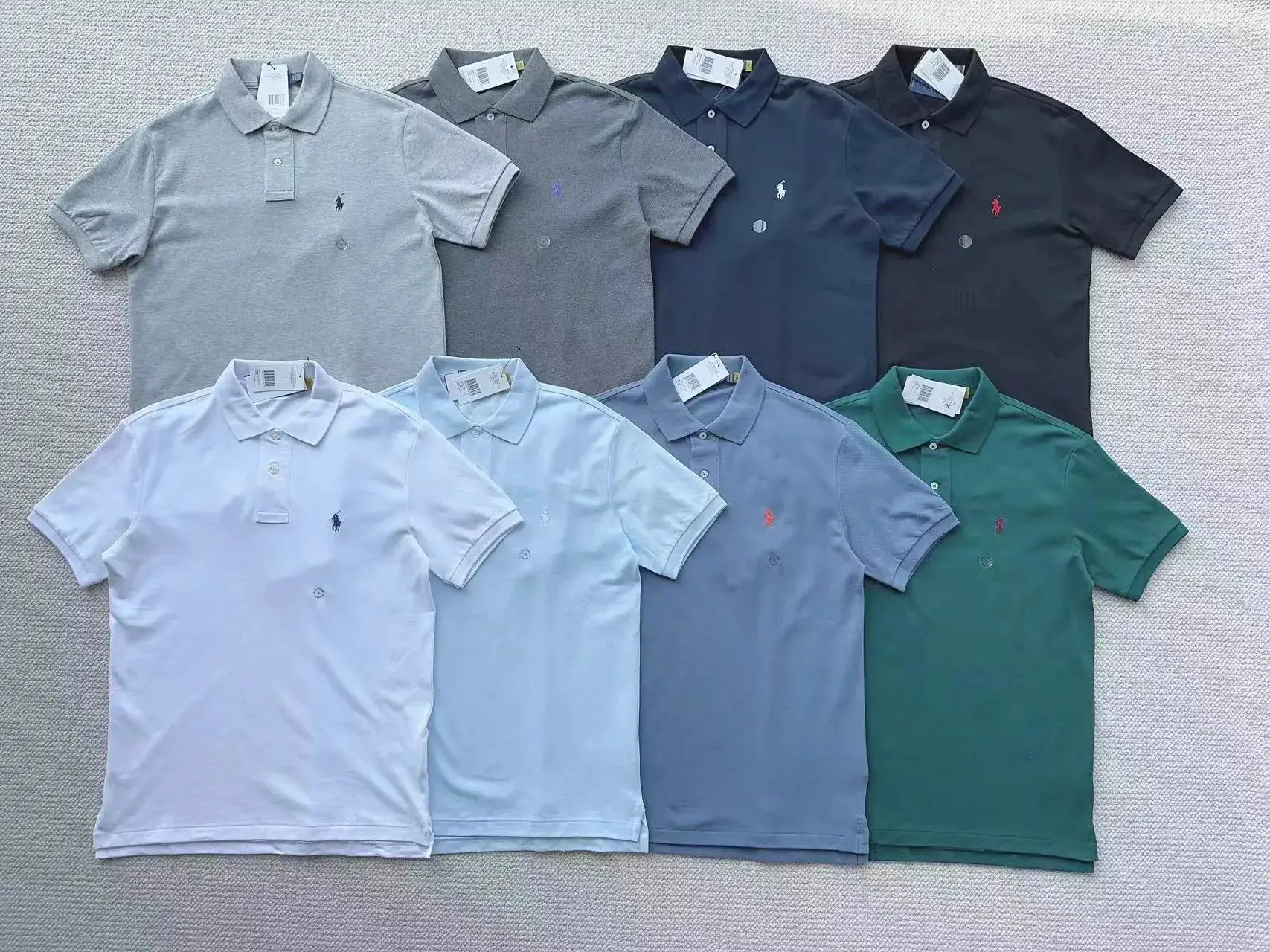 【DX19】Short-sleevedembroideredshirtlapelcottonT-shirt