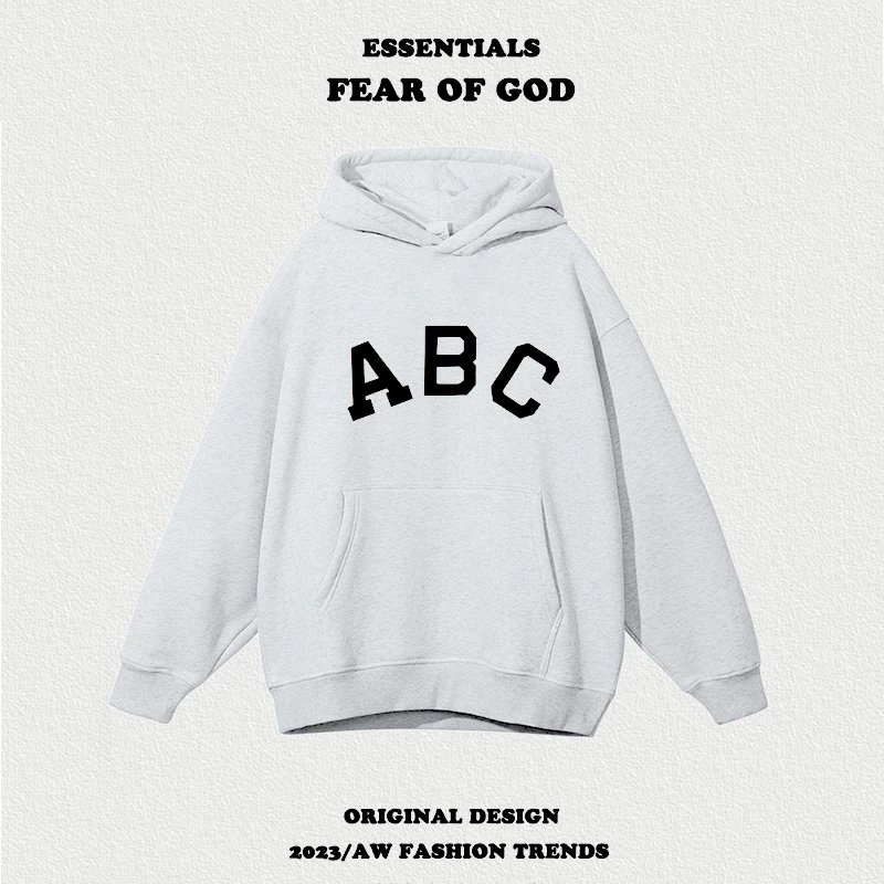 重磅高质量！FOG主线第七季字母ABC植绒连帽卫衣男高街情侣宽松essentials帽衫