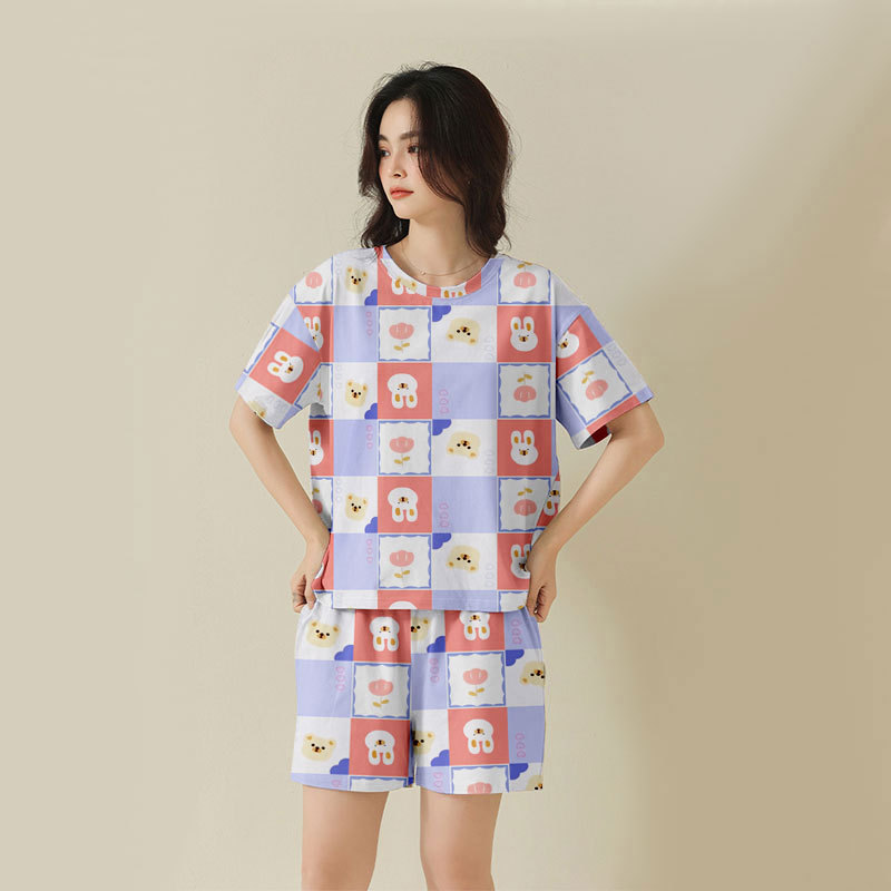 A generation of hair summer cool thin pajamas women Korean cartoon cute rabbit home clothes suit in stock wholesale