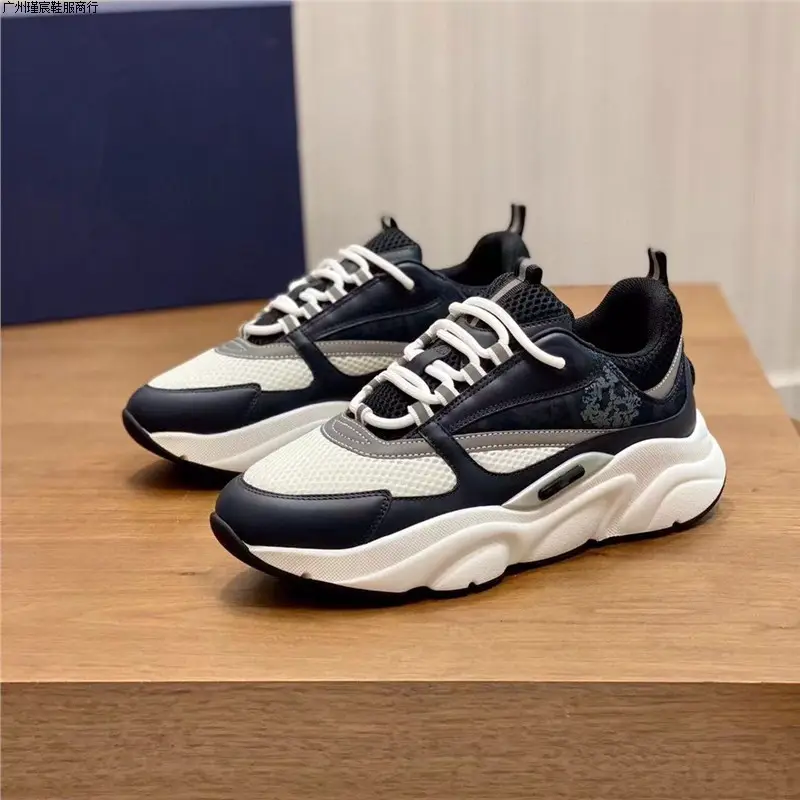 European and American New Fashion Sports Casual Shoes Low-Top Breathable Comfortable Thick-Soled Dad Shoes Trendy Versatile Foreign Trade Men's Shoes