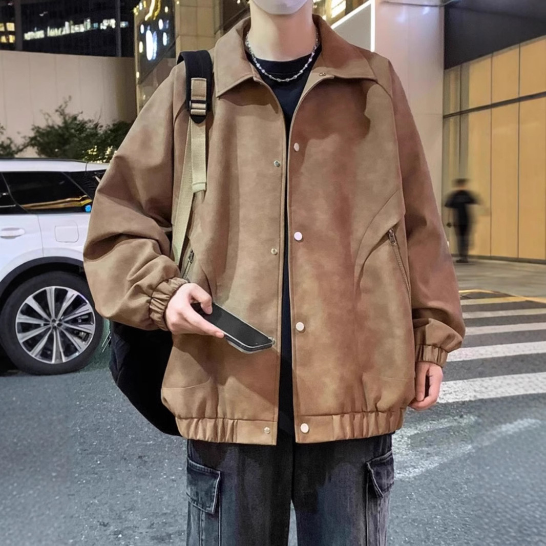 American Style Fashion Brand Laps Bomber Jacket Coat Men's Spring and Autumn New Loose Workwear Casual Men's Clothes