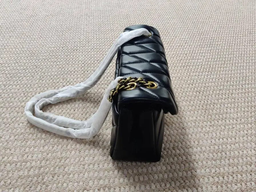 新款菱格tabby26酒神包链条斜挎腋下包女包，尺寸：26*14*8