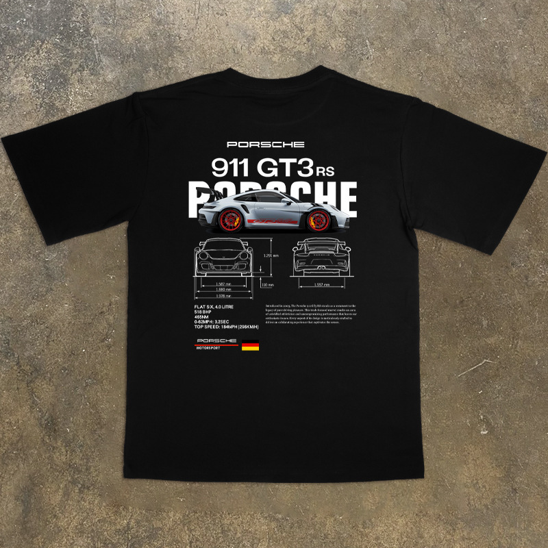 2025 Men Cotton t Shirt Short Sleeved Porsche 911Gt3Rs Racin QC-foto från 1688 på Qualit.ly
