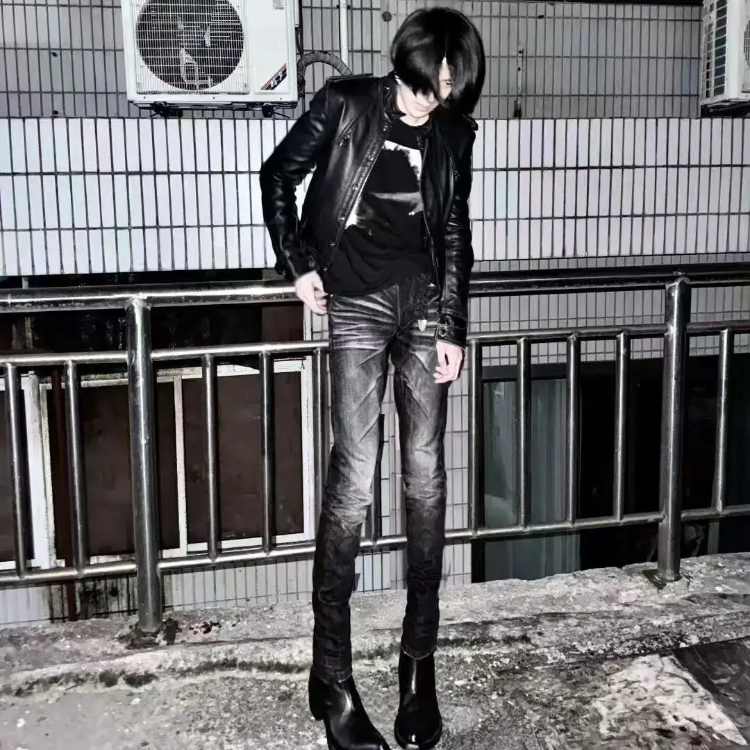 Tearing Paradise TEAR Dh First Generation Ghost Claw Black Grey Slimming Jeans Hediboy Skinny