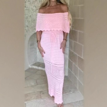 2026 Summer New European and American Cross-Border Amazon Women's Clothing Light Mature Style Fashion Off-Shoulder Slim Fit Bodycon Dress