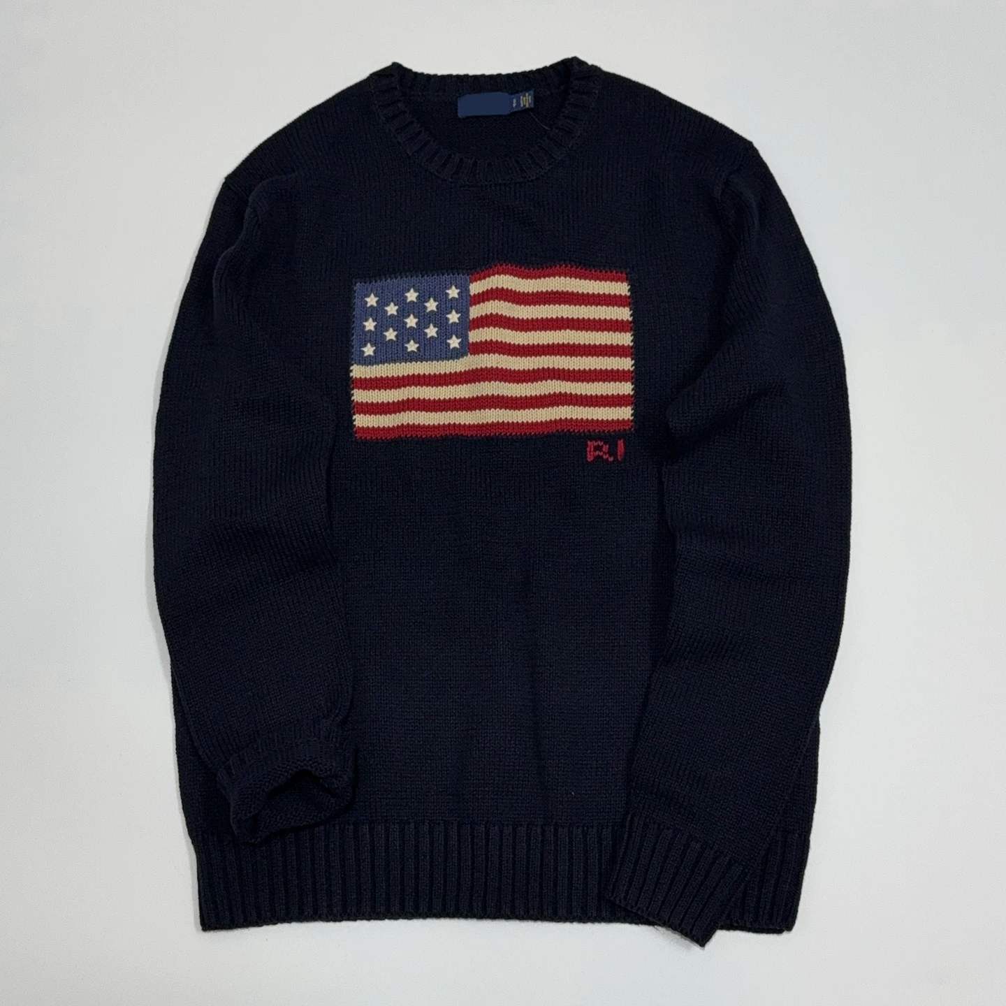 New national flag sweater men's round neck knitted sweater top