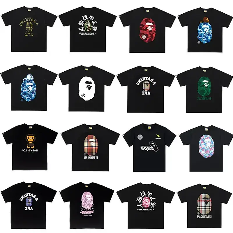 Cross-Border Export Wholesale High Version Short-Sleeved Letter Print Casual Street Men and Women Loose Large Size T-Shirt Half-Sleeved Shirt Trendy