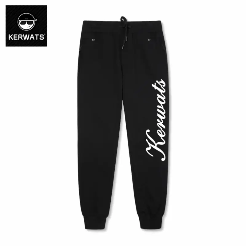 Kerwats Plus size Trendy English Letters Print American retro Sweatpants Lycra Cotton Casual Jogger Pants Sweatpants