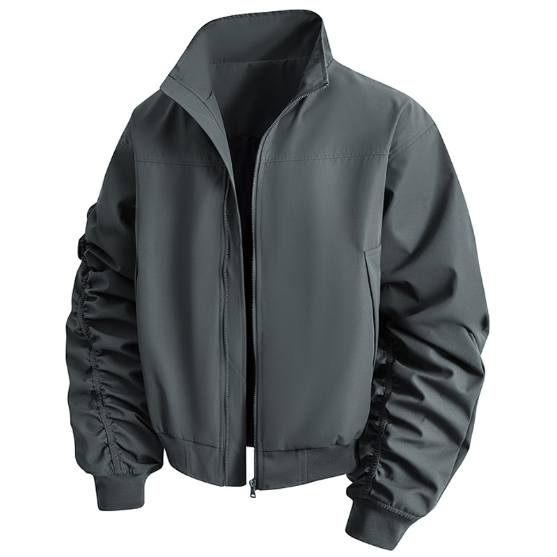 Cross-Border Men's Spring Jacket, Spring and Autumn Trendy Casual Thin Loose Baseball Jacket, Flight Jacket, Windbreaker