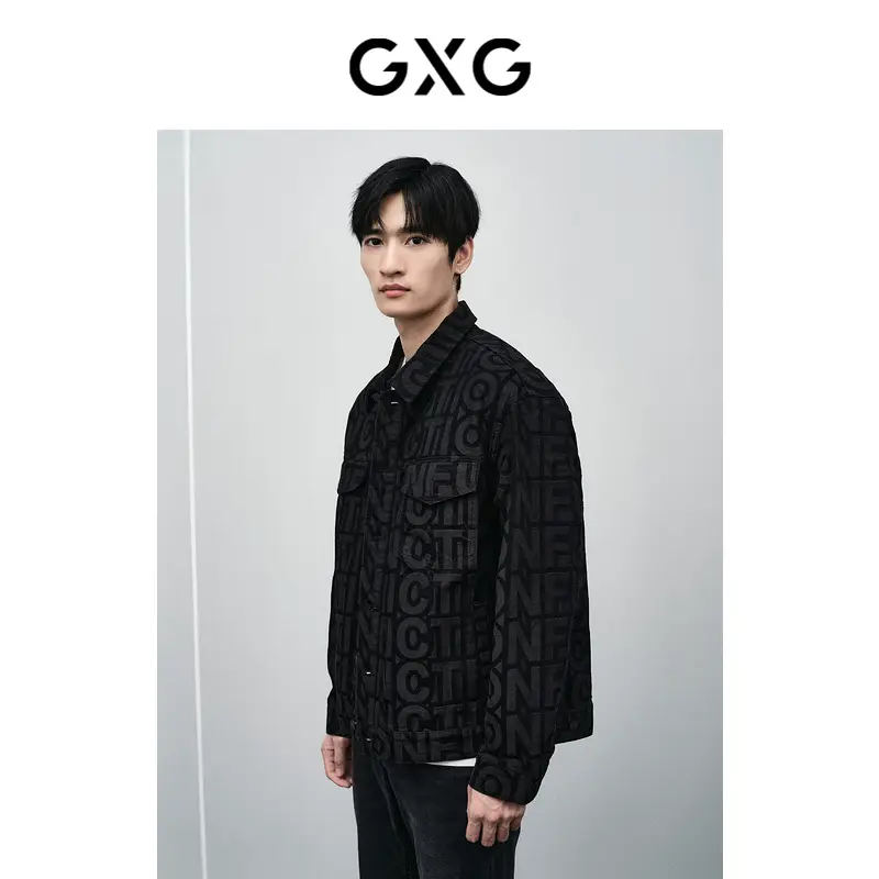 Gxg Men's Clothing Mall Same Style New Year Series Black Denim jacket 24 Years Spring New Product Gfx1E800651