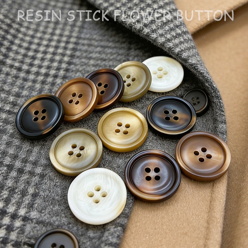 High-End Resin Buttons, Windbreaker Buttons, Resin Patterned Black Buttons, High-End Men's and Women's Clothing Coat Buttons Accessories