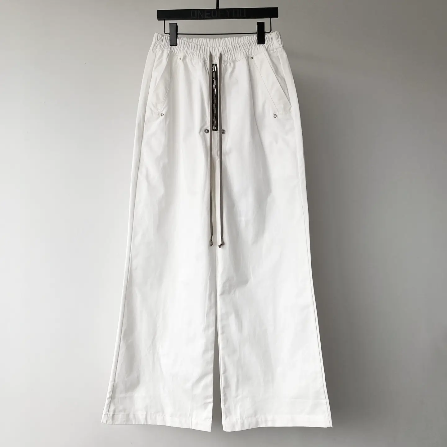 ONEOFYOU Black Hard Cotton White Bela Zipper workwear Wide Leg Pants Men RO High Street Loose Stacked Pants Trendy