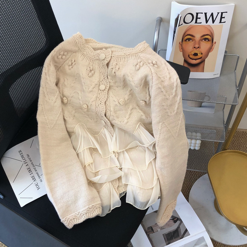 2023 Early Autumn Super Fairy Niche Mohair Knitted Cardigan Women's New Japanese Style Lazy Style All-match Sweater Coat Trendy