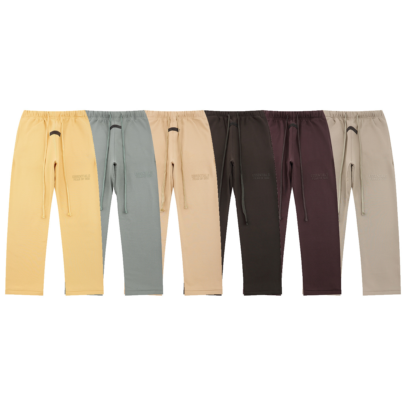 Essentials Silicone Letter Fleece-Lined 2023 Casual Pants Pure Color Cargo Pants New Casual