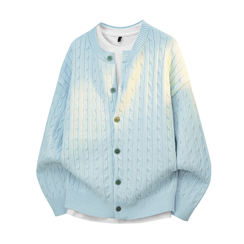 Foreign Trade-10742-Autumn and Winter Knitted Cardigan Sweater for Men and Women, Couple Style, Lazy Style Knitwear, Loose Fit, Inner Layer
