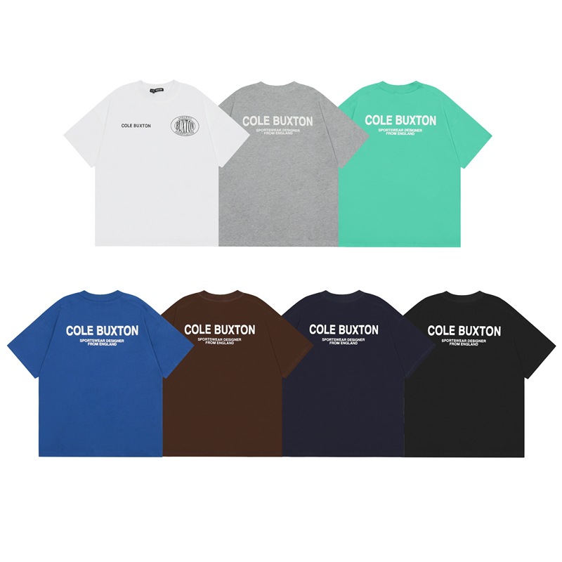 Cole Buxton Classic Letter Slogan Print Summer Trendy Brand Unisex Loose Casual All-Match Short-Sleeved T-Shirt