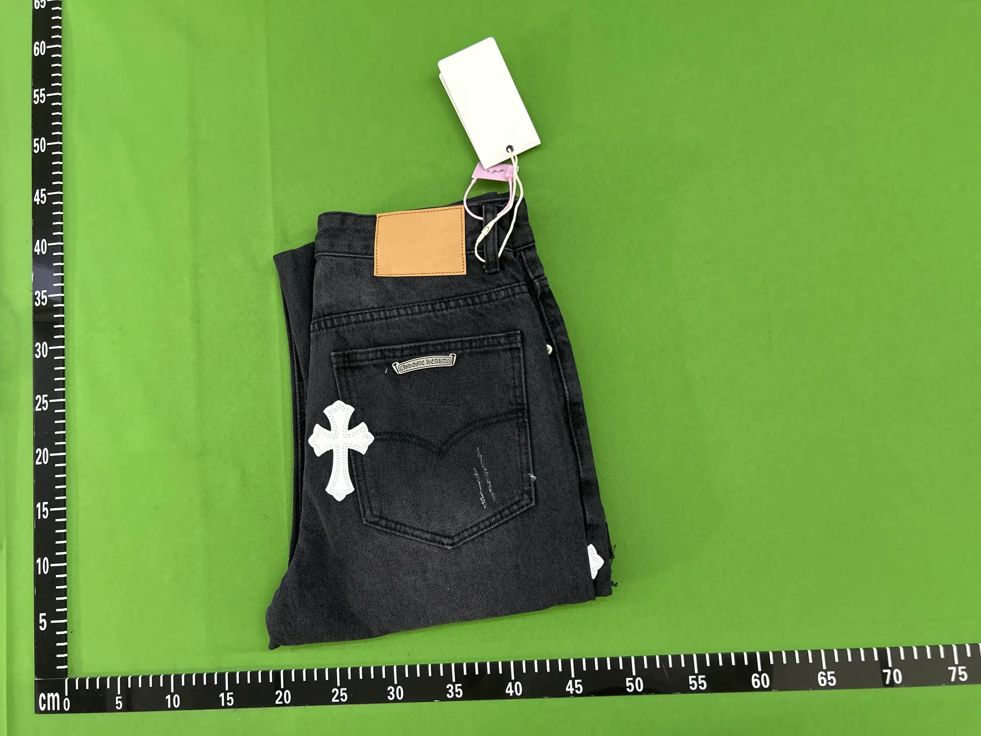 Chrome Hearts Black Denim Jeans with Cross Applique